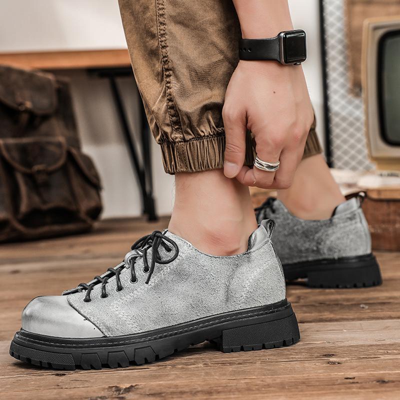 Fashion Men's Shoes Genuine Leather Lace-up Formal Shoes Rubber Sole Luxury Brand Business Office Dress Shoes New Wedding Casual Shoes