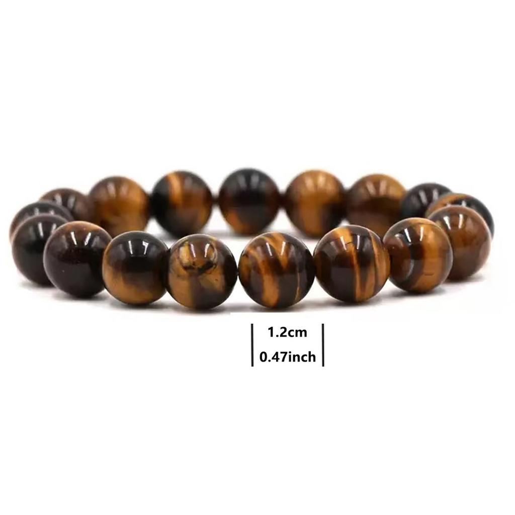 Retro Bracelet Tiger'S Eye Stone 10Mm Different Sizes Men'S Bracelet Stone Bracelet