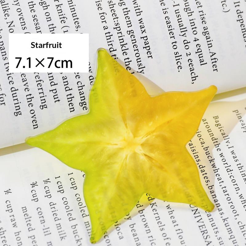 Cute Strawberry Bookmarks Creative Fruit Slice Acrylic Transparent Page Markers Ins Style Fruits Reading Mark Reading Accessory