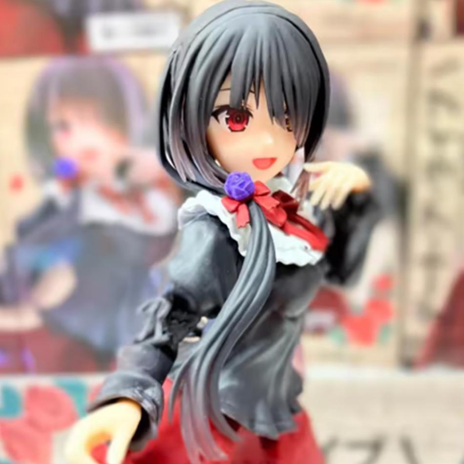 New Date A Live Tokisaki Kurumi Anime Figure Cute Girl Model Toy Pvc Black Dress Dress Up Standing Model Car Model Ornaments Toy