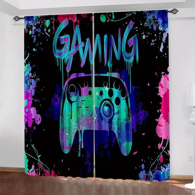 Vibrant game pattern printed curtains   bedroom and living room   home decoration   room decoration