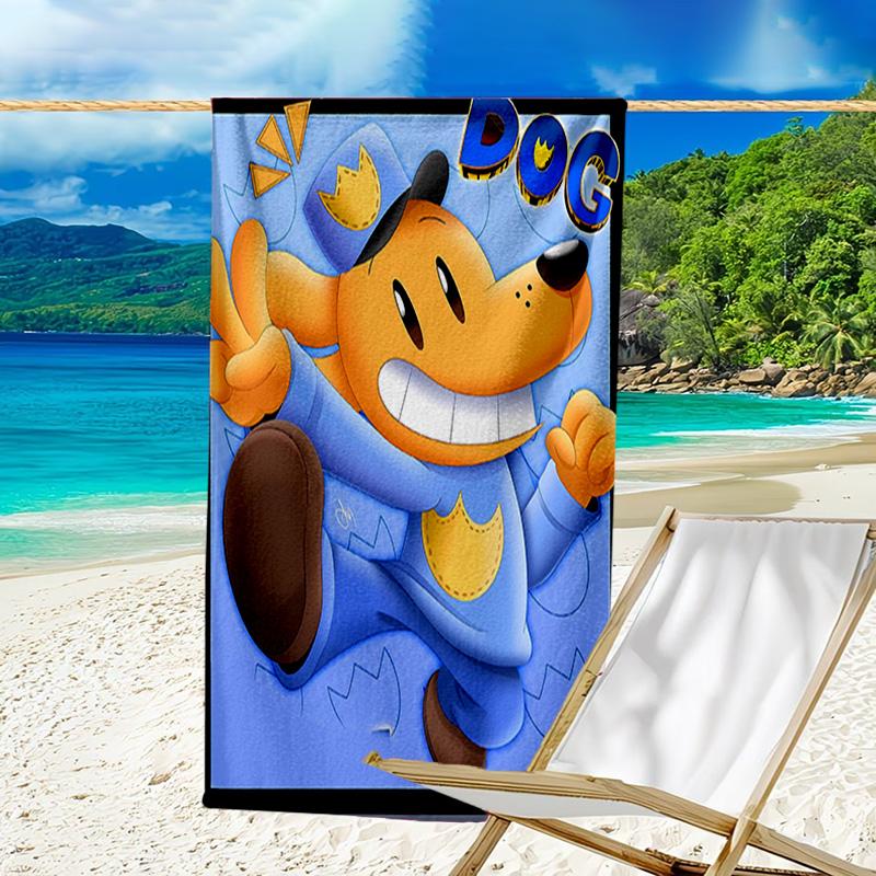 1pc DogMan2 Beach Towel, Beach and Seaside Swimming Pool Equipment, Fashion Pattern, Rectangular, Travel Essentials