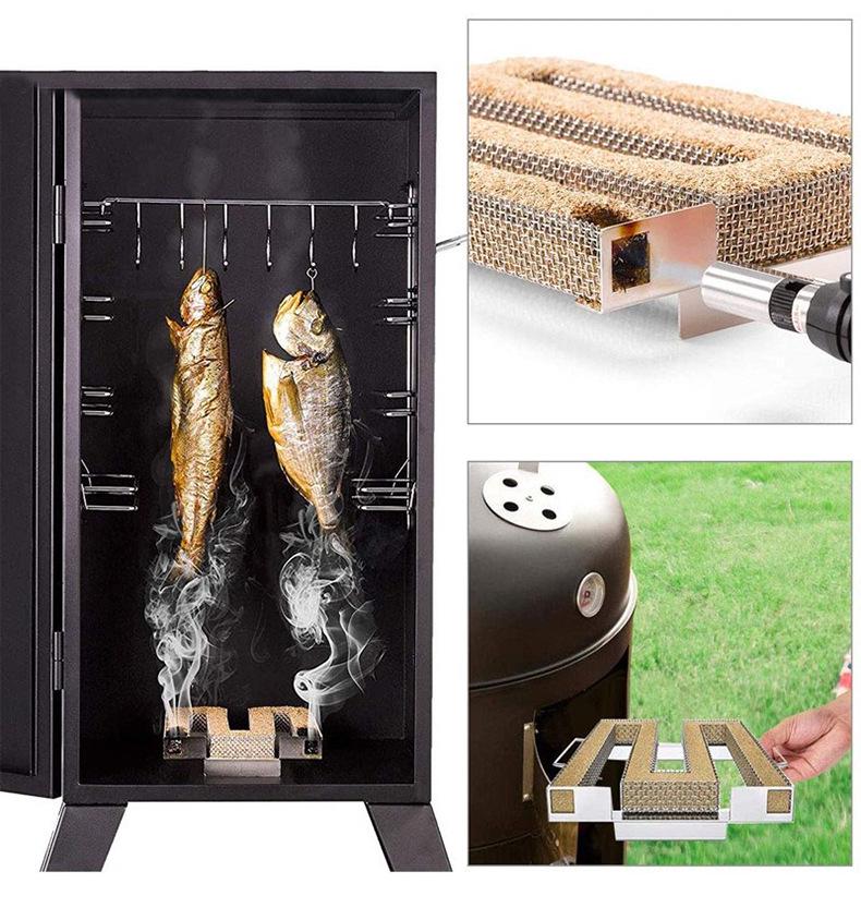 Rechteckiger Barbecue-Grill Kaltrauchgenerator - Runde 304 Edelstahl Räucherbox