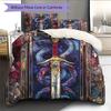Snake Sword Pattern Bedding Quilt Set Home Decoration Gift (1 * Duvet Cover + 2 * Pillowcase Without Core)