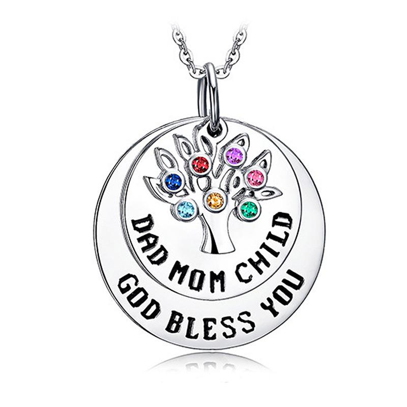 

S925 серебряное европейское и американское модное двухслойное круглое маленькое колье в виде дерева 925 silver