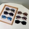 Metal oval frame fashion sunglasses personality punk trend versatile driving sunglasses