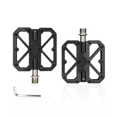 3 Bearings Wide Flat Cycling Pedals Carbon Fiber Mountain Bike Pedals Nonslip Road Bicycles Pedals Easy To Install