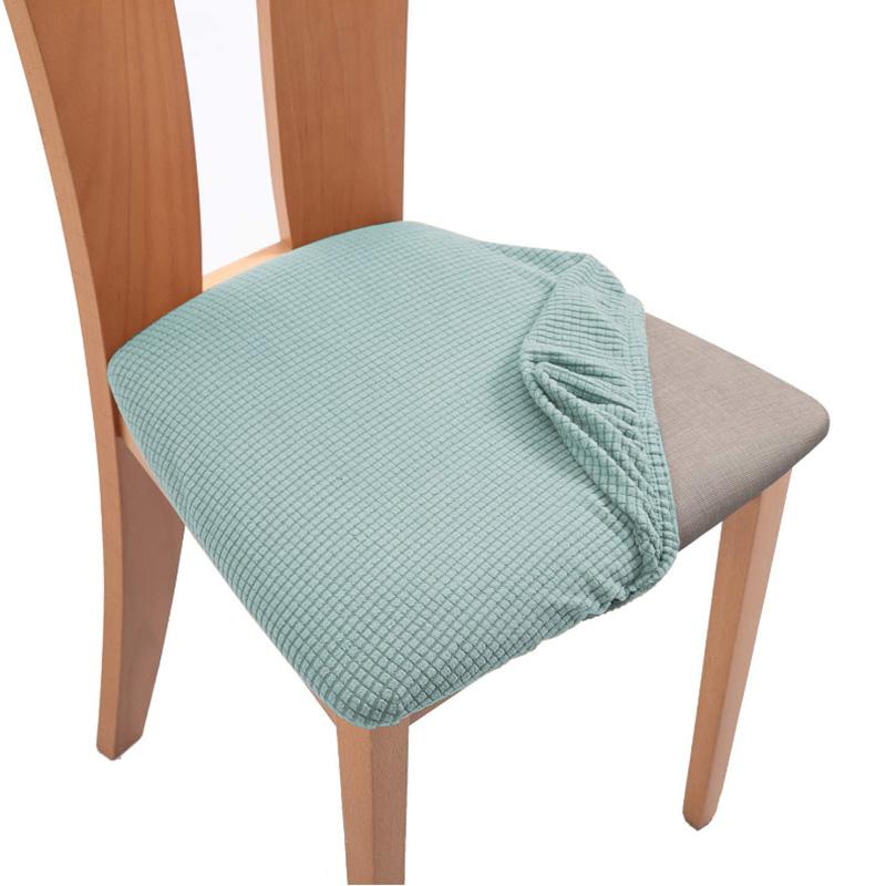 Spandex Jacquard Chair Cushion Cover Dining Room Upholstered Cushion Solid Chair Seat Cover Without Backrest Furniture Protector