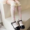 Lolita-Prinzessinnensocken für Kinder, süße Schleife, süße herzförmige Lollipop-Socken aus elastischem Netz, japanische Spitzenstrümpfe aus Fischernetz