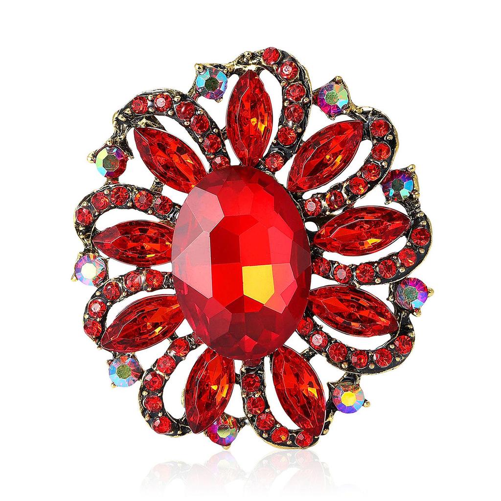 Korean Style Rhinestone Glass Brooch: Medium-Sized, Versatile & Exquisite Women's Pin
