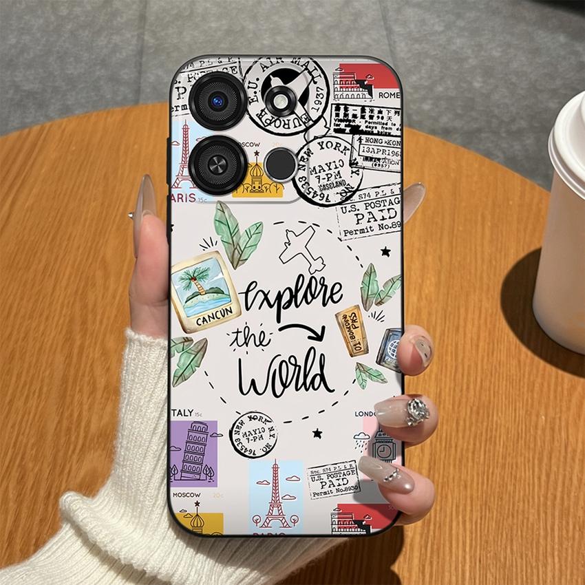 For Itel A05S A04 A60S A16 A33 Plus A56 A23 A58 A25 Pro A49 A35 A18 Phone Case Colorful Graffiti Matte Silicone Cover For Itel Anti Fingerprint Bumper