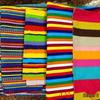 Ethnic Style Rainbow Striped Cotton Canvas Fabric for Curtains, Sofa Covers, Tablecloths