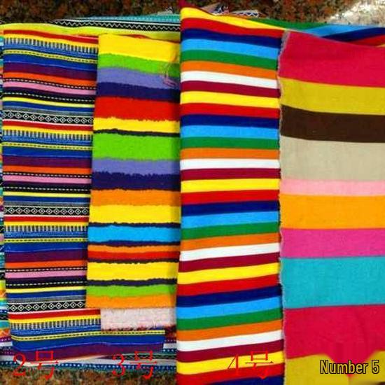 Ethnic Style Rainbow Striped Cotton Canvas Fabric for Curtains, Sofa Covers, Tablecloths