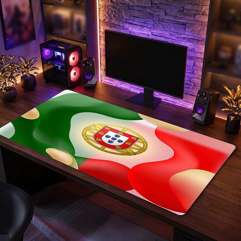Portugal Football Crest Mouse Pad, Extended Non Slip Rubber Desk Mat for Gaming Office Laptop Fan Gift