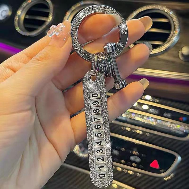Креативные брелки с номером телефона Роскошные брелки со стразами Металлические брелки — фото 7