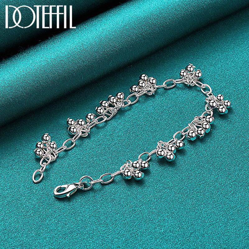 Bracelet romantique en perles de raisin, en argent, cadeau de fête pour femmes, beaux bijoux