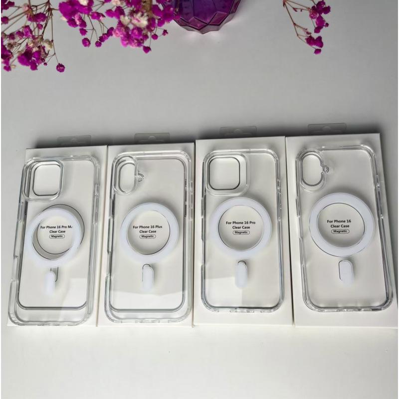 

iPhone 14 Transparent Magnetic Case with IC Animation, Drop-proof, Fits Apple 16 Pro Max iPhone 17 Air