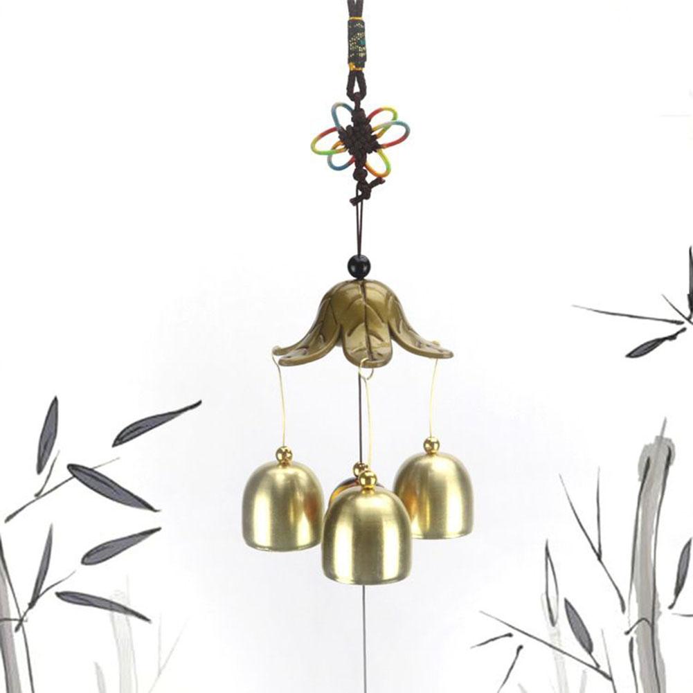 Brand New Wind Chime 3 Bells Bagua Decor Feng Shui Garden Hanging Home Lucky Replacement Spare Parts Wind Chimes