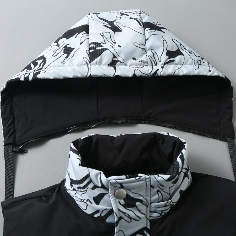 Nadměrné velikosti S-8XL Zimní bez rukávů Parky Pánské svrchní oblečení Módní Pánská hřejivá vesta s kapucí