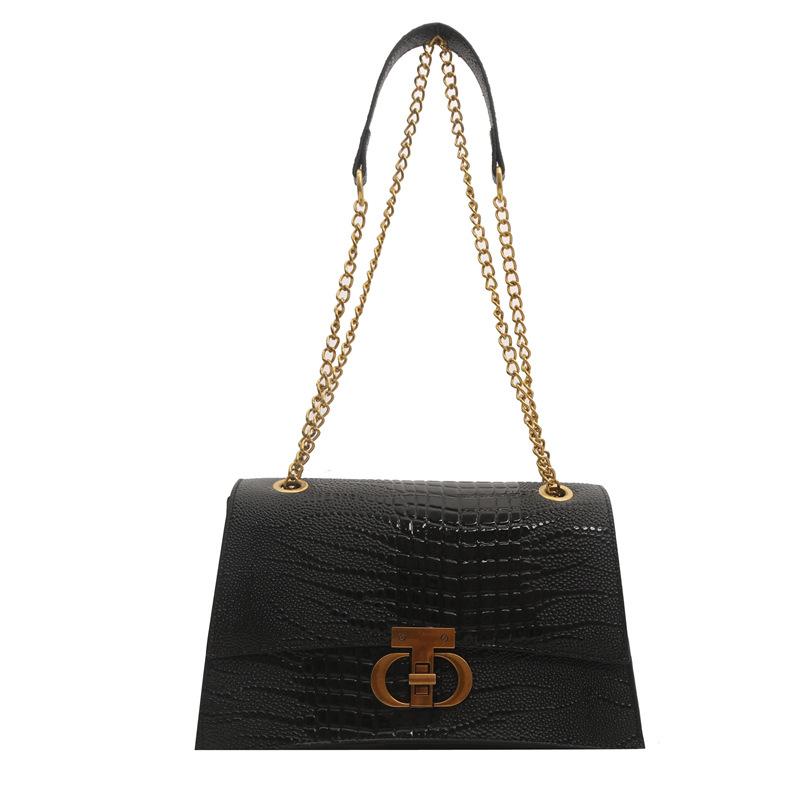 Fashionable Lock Korean Style Fashion Spring New Style Contrasting Simple Retro Crossbody Single Shoulder Handheld Small Square Women's Bag