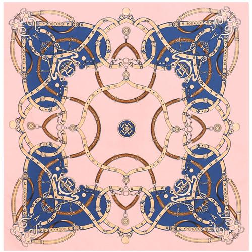 [POBING] 100% Silk Square Scarf Women  Brand Foulard NeckerChief High Quality Silk Horse Scarves Shawl Hijab Office Bandana