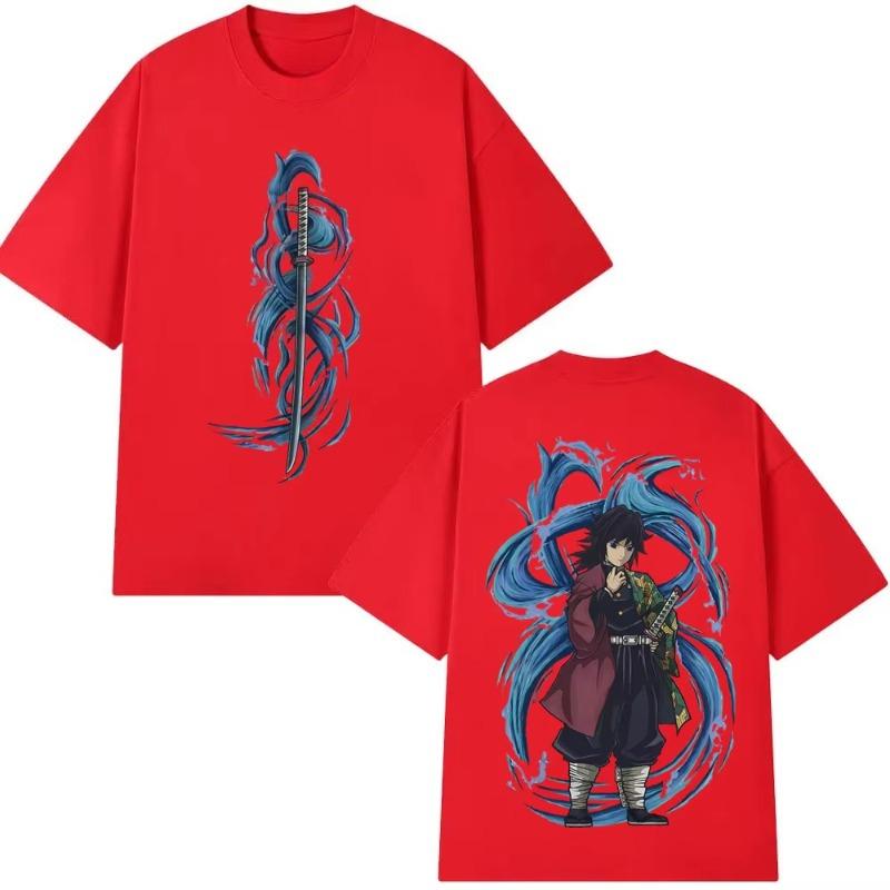 Summer New Arrivals Demon Slayer Anime Peripheral Clothes Classic Comic TShirt Short Sleeve Crew Neck Mens and Womens Couples