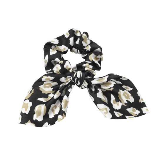 Kroužek do vlasů s králičím uchem Leopardí potisk Hladká saténová sponka do vlasů Vysoce elastická ochrana vlasové pokožky Rozčesaný vlasový doplněk