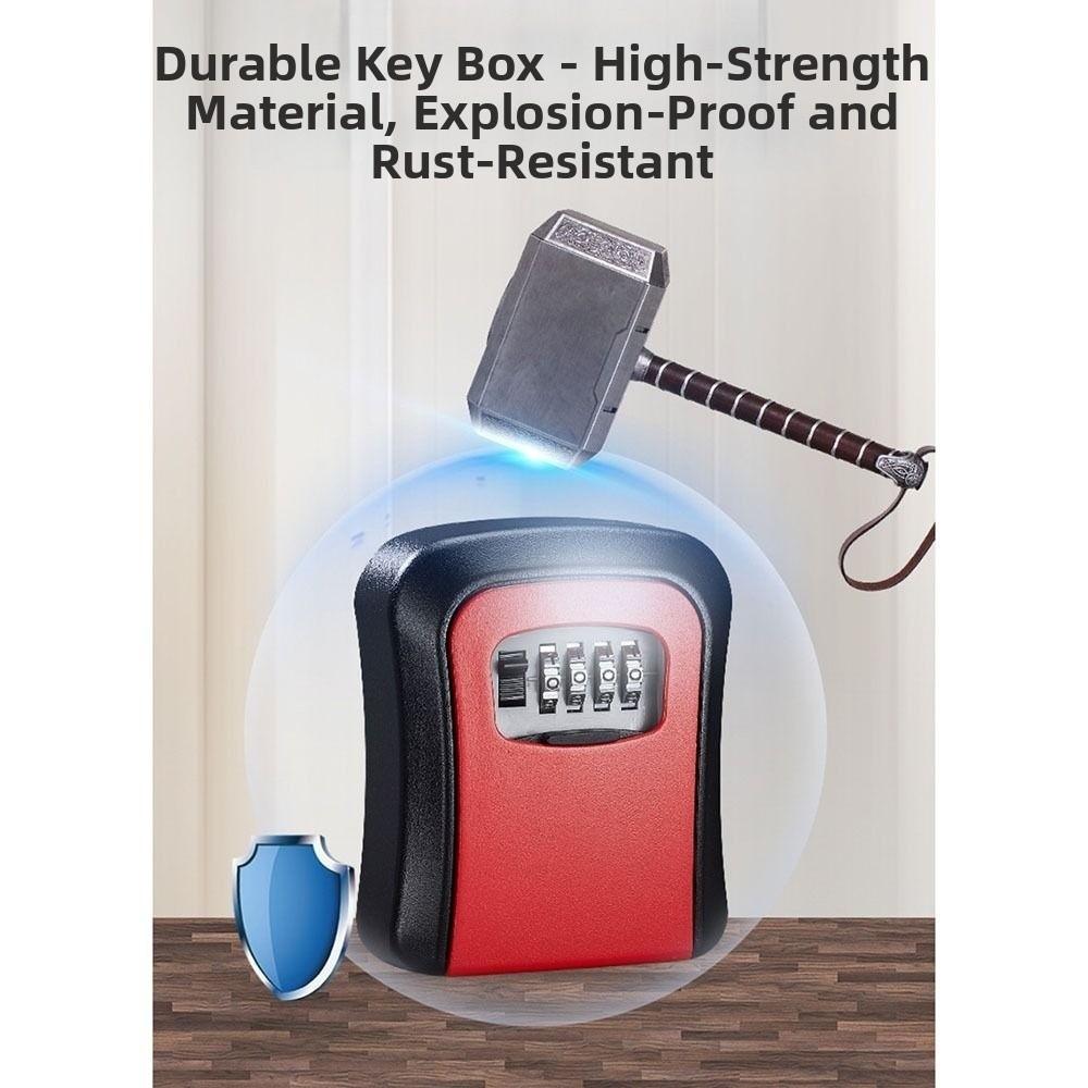 4 Digit Password Key Box Wall Mounted Key Safe Storage Secure Storage Box Key Lock Box Office