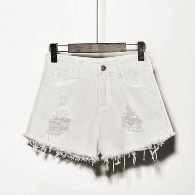 Pantaloni scurți din denim cu talie înaltă pentru femei