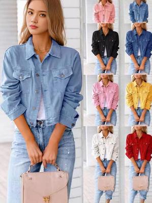 2025 Spring Women's Denim Jacket with Long Sleeves