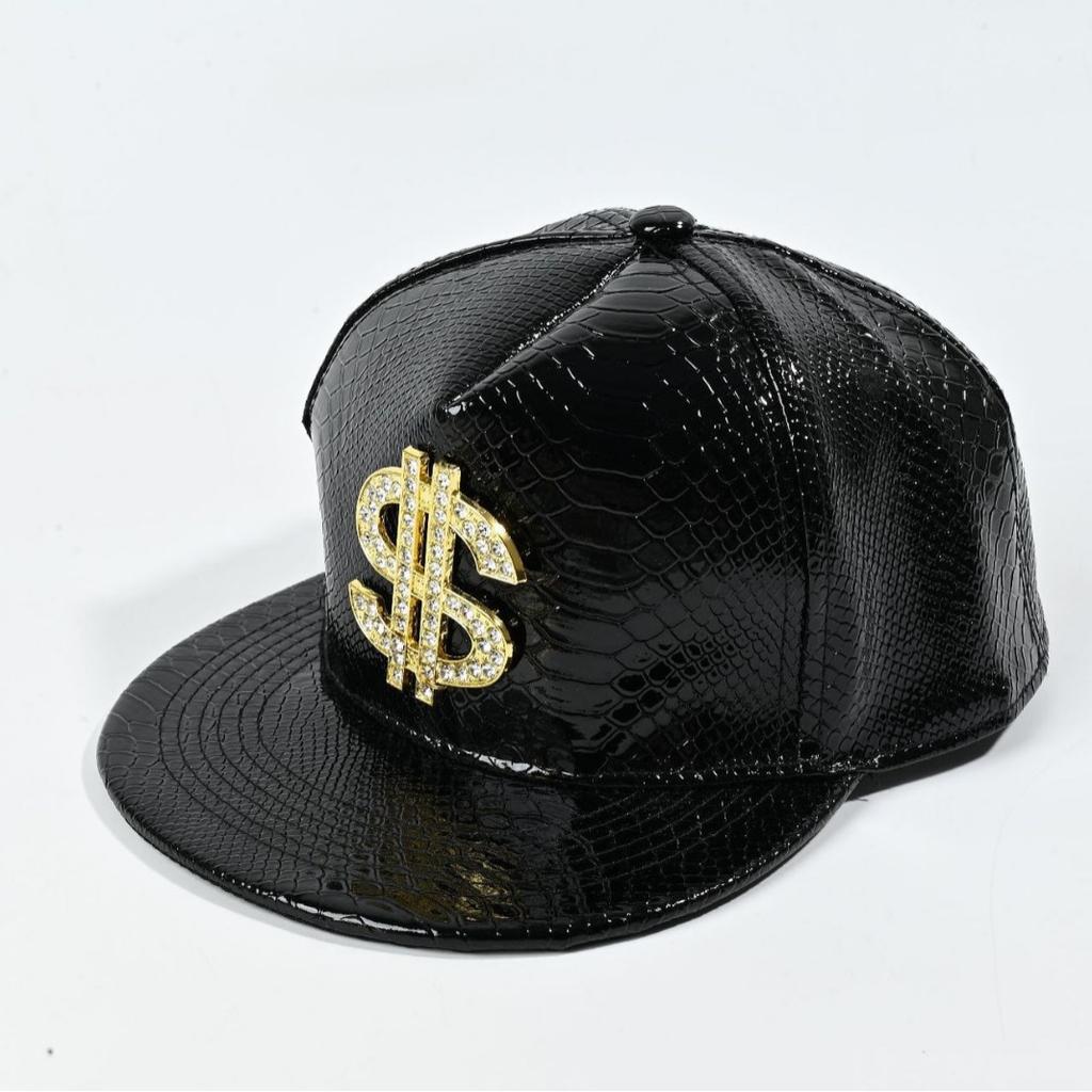 Couple hats, gold dollar signs, Korean trendy hip-hop hats, hip-hop hats, street dance flat-brim hats, sun hats, baseball caps