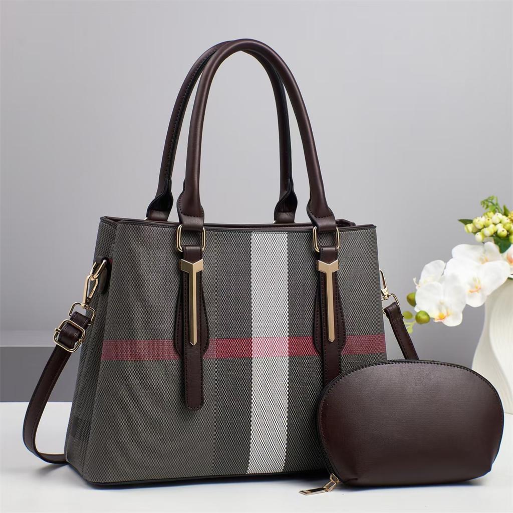 New High Appearance Level Matching Child Female Bag Color Contrast Multi-layer Waiting for Storage Handbag Simple Plaid Single Shoulder Bag Tide