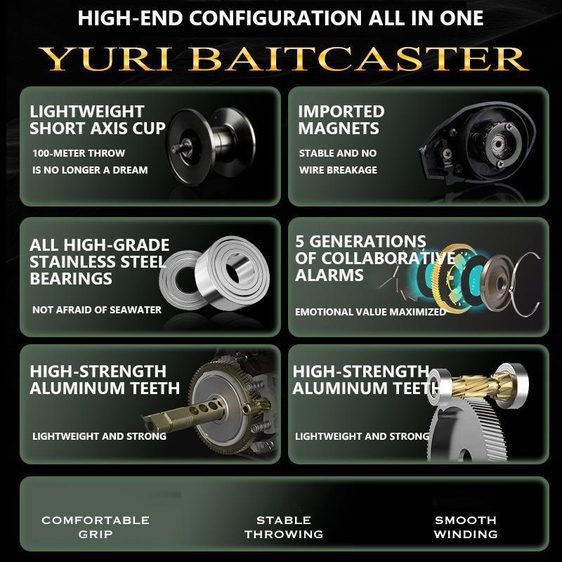 Mavllos YURI Light Baitcasting Reel  Drag Power 5KG Speed Ratio 5.2:1  Aluminum Spool Saltwater Freshwater Lure Bait Casting Reel Baitcasting Reel