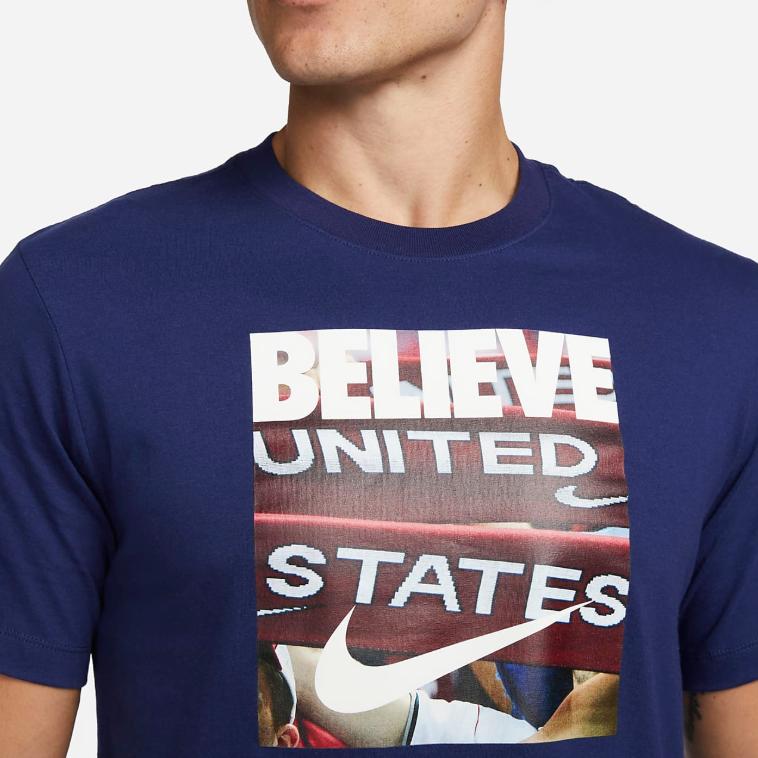 Nike Alphabet Logo Print Crew Neck T-Shirt Men Tops Dark-Blue DX4194-421