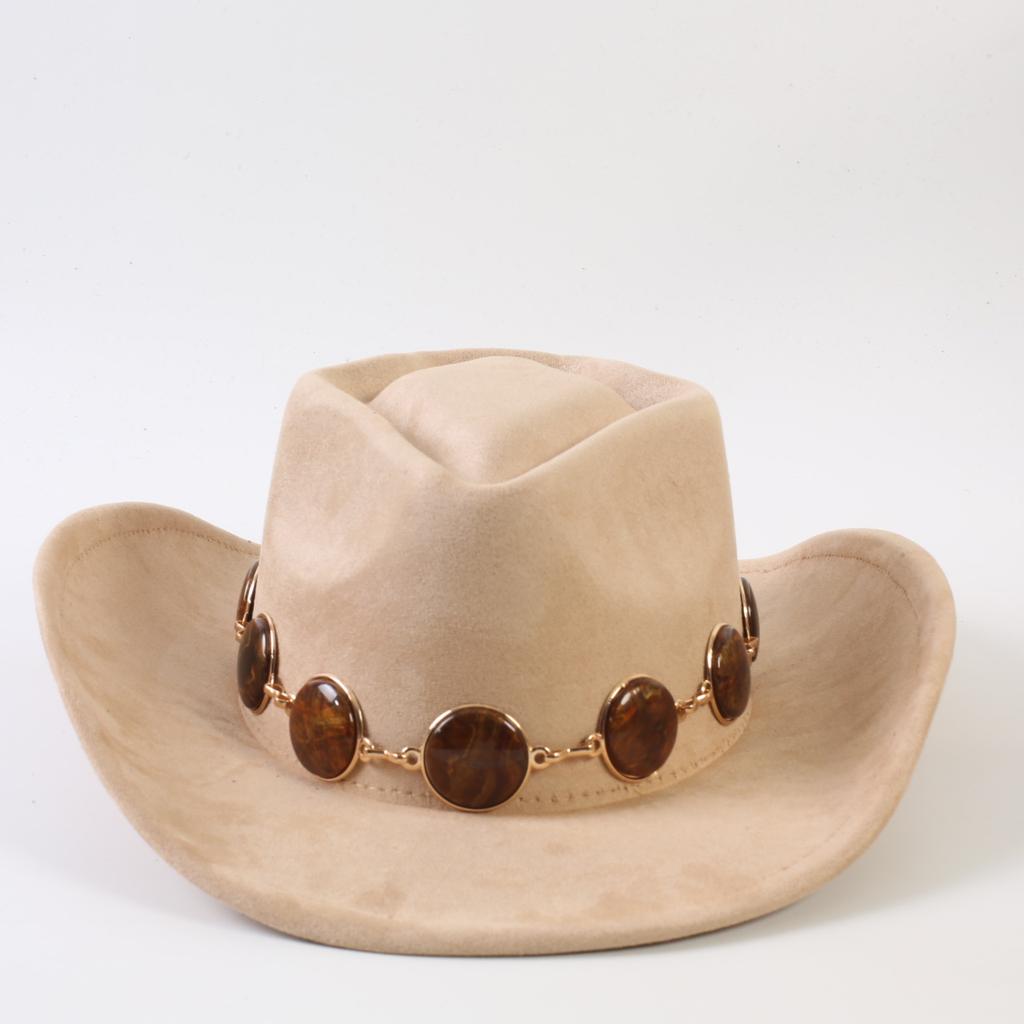 Popular European and American fashion suede western cowboy hat classic retro elegant cowboy hat top hat