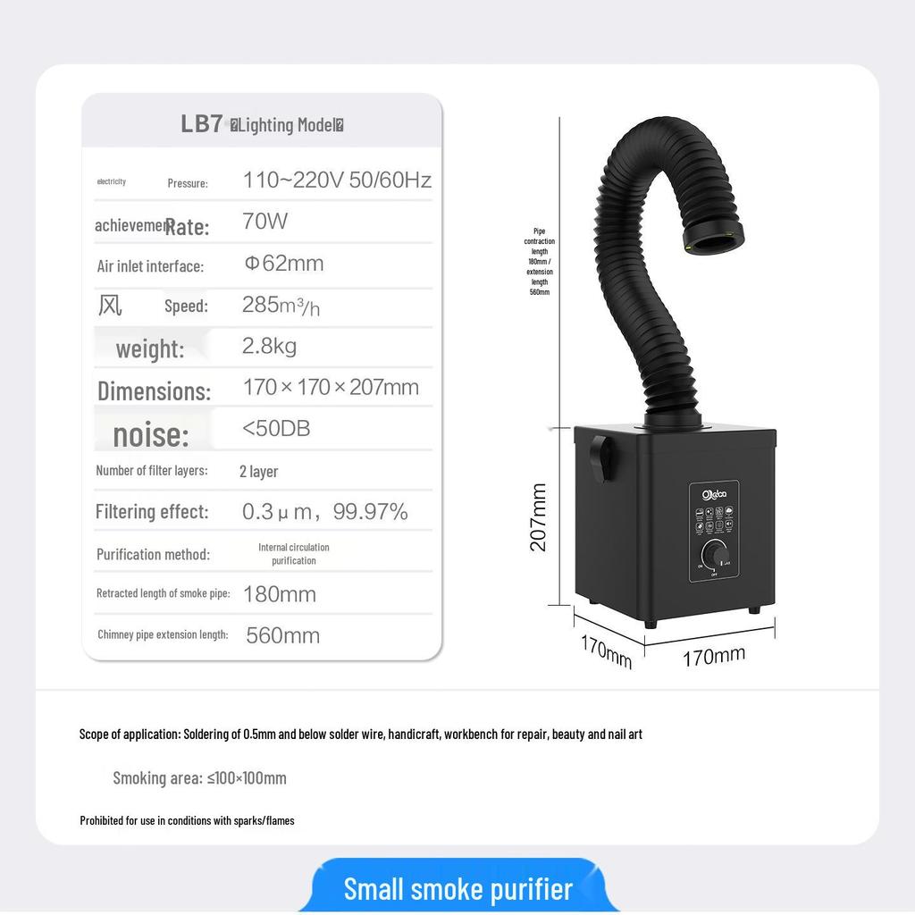 Compact Desktop Welding Smoke Extractor: Industrial Fume Purification and Filter Machine