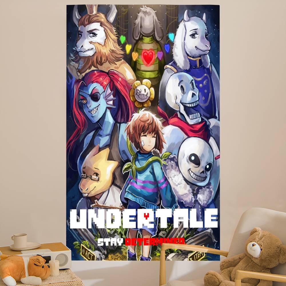 Hot Video Game U-Undertale Cartoon Tapestry Wall Hanging Decoration Household Home Decor