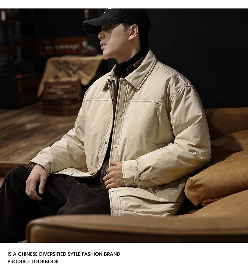 Men's 2025 Winter Lightweight Chinese Style Lapel Down Jacket With 90% White Duck Down