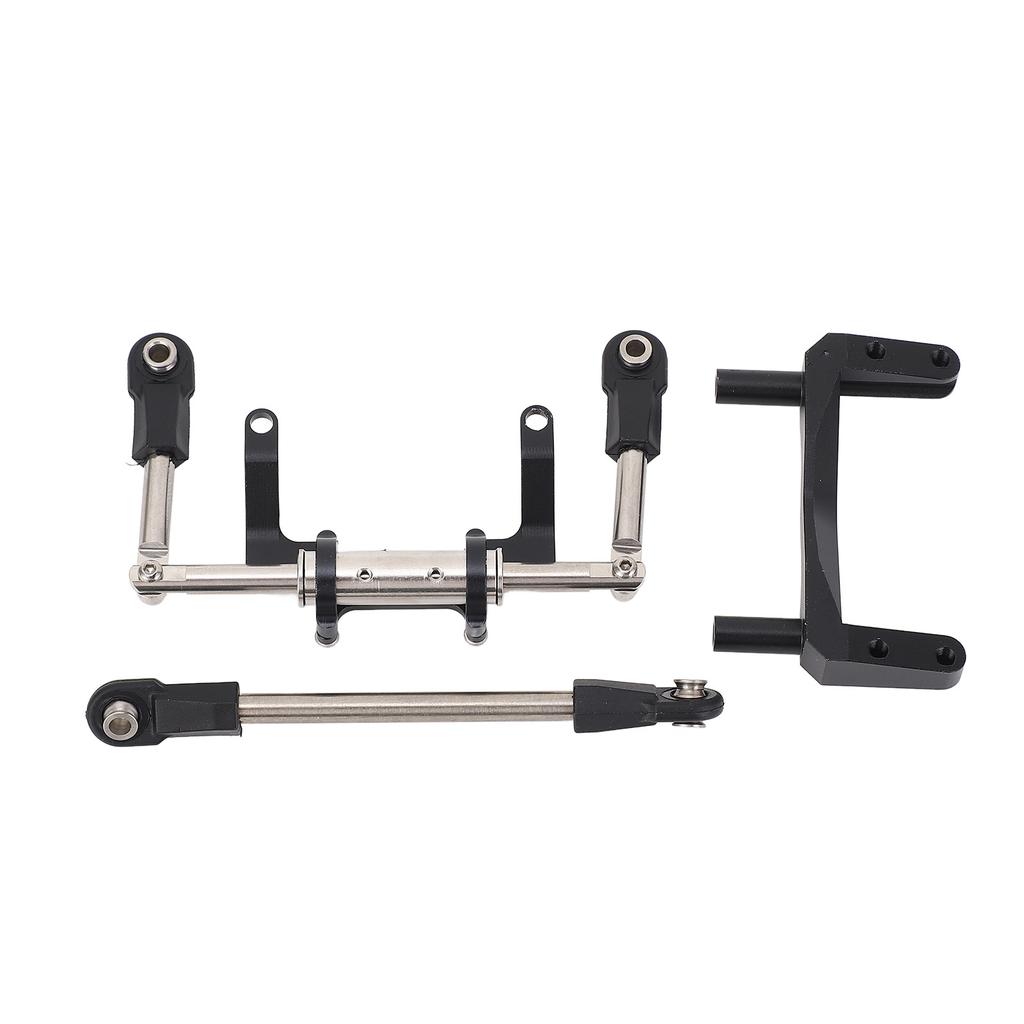 1 10 RC Servo Mount with Hydraulic Steering Link Aluminum Alloy Lightweight Adjustable Damping for SCX10 Models Black
