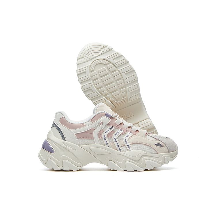 FILA Sofia 2 Fishbone Shoes Comfortable Versatile Casual Shock Absorption Wear Resistant Low Top Dad Shoes Women sneaker Pink White F12W134159FGR