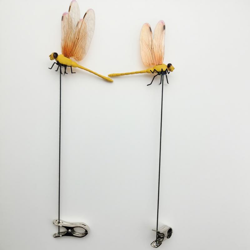 6PCS Fake Dragonfly Clip Waterproof Outdoor 3D Dragonfly Garden Decorative Clips Home Patio Ornaments Crafts Fake Dragonfly Clip