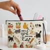 Cartoon Cute Cat Women Makeup Bag Multi-functional Storage Pouch Cosmetic Zipper Wash Bag Travel Simple Portable Make Up Bag