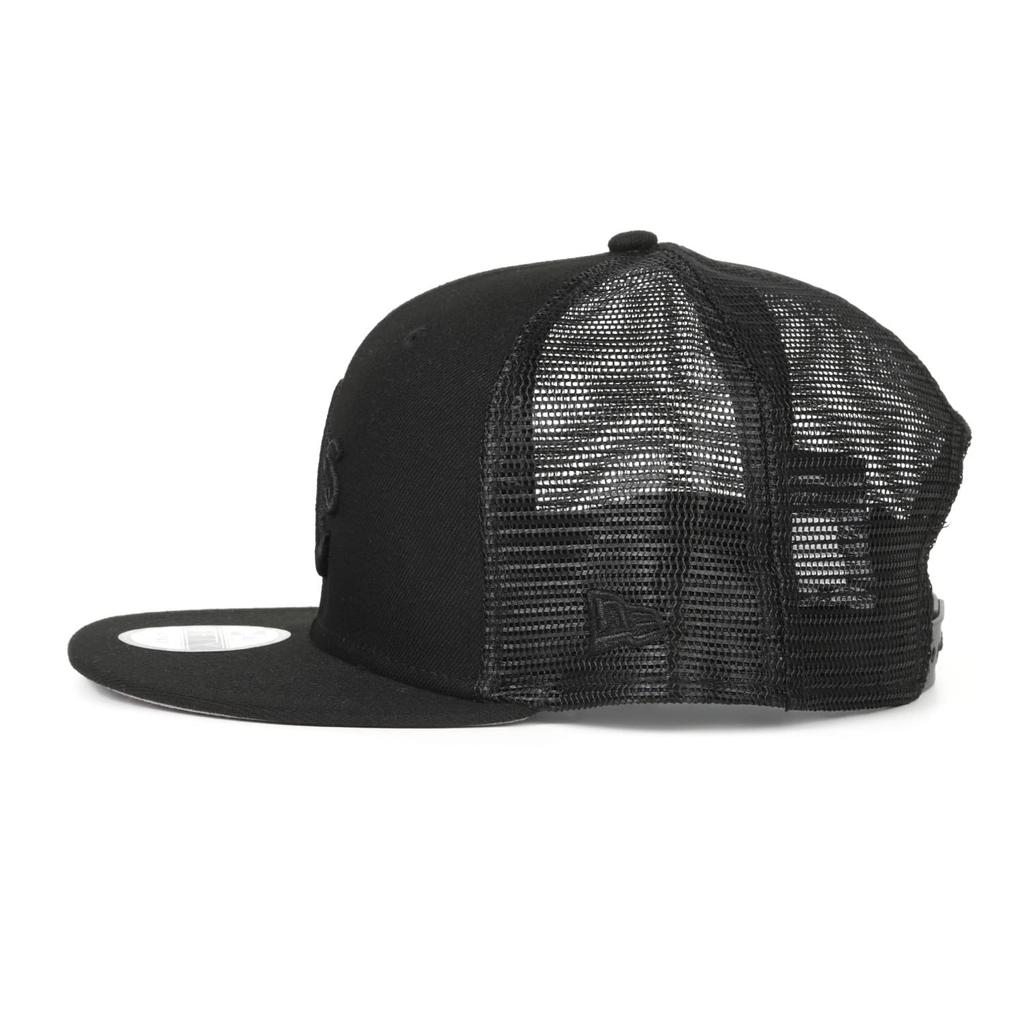 New Era MLB 9FIFTY Black on Black Oakland Athletics Mesh Snapback Free Size Cap,