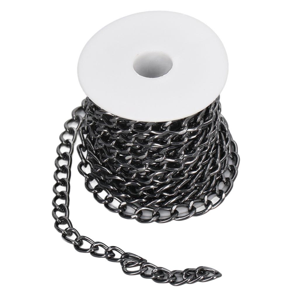 

Oval Links Aluminum Chain Black Plated Chain Spool Jewelry Tools Chain Roll Jewelry Making