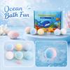 Marine Animal Bath Bomb Set 6 Pieces Bath Salt Balls with Hidden Toy Surprises for Kids and Adults Relaxing Bath Time Fun