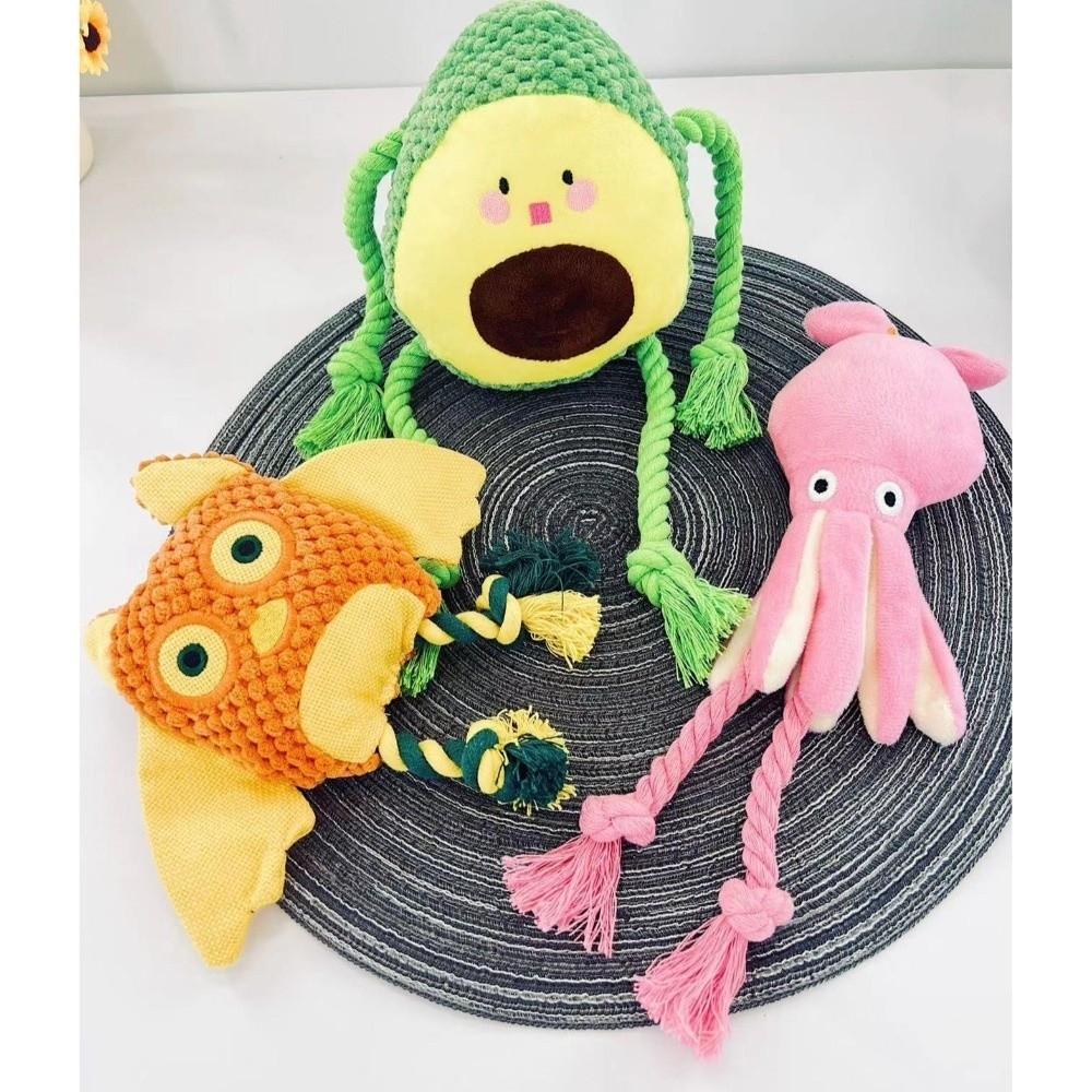 Teeth Cleaning Interactive Plush Chew Toys Sounding Cotton Rope Corn Kernel Plush Toy Chew Resistant Pet Plush Toy for Dogs Cats