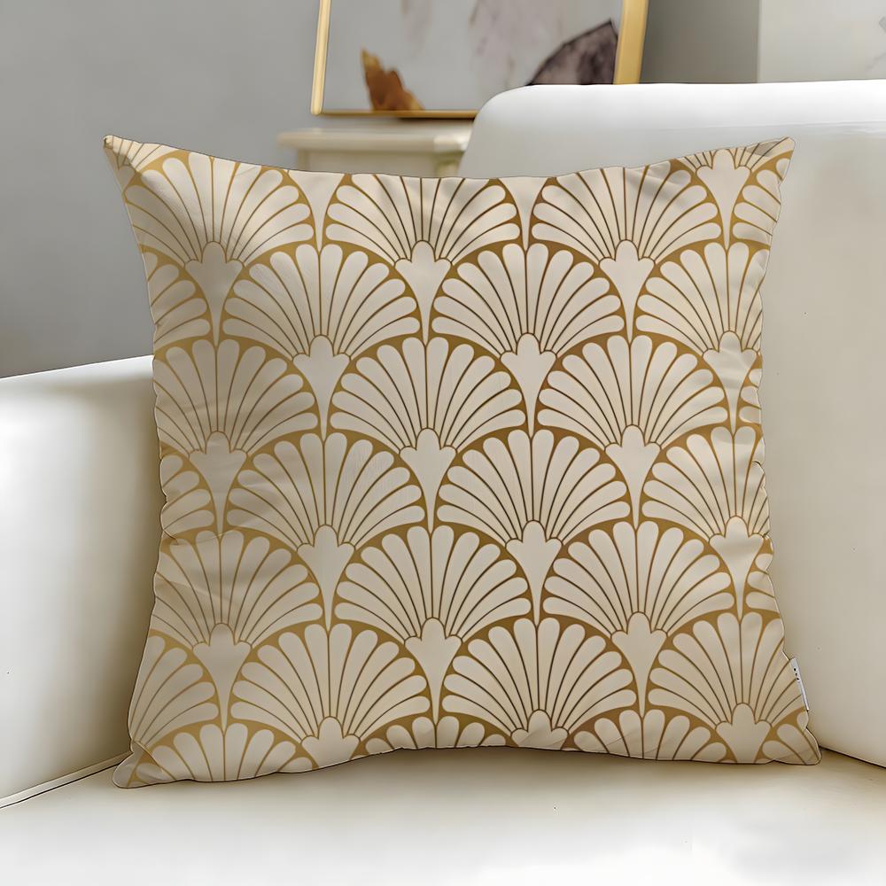 

Golden light luxury lines Cushion Cover Soft EasyWash Pillow Case Versatile for Couch Bed Travel and Office 30X30cm