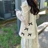Yogodlns Bow Design Knitting Shopper Shopping Bag Female Shoulder Bags For Women Korean Fashion Soft Handbags Trend Travel Tote Bag