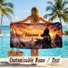 Custom Text Beach Towel, Soft Absorbent Swimming Multi-use TowelBleach anime