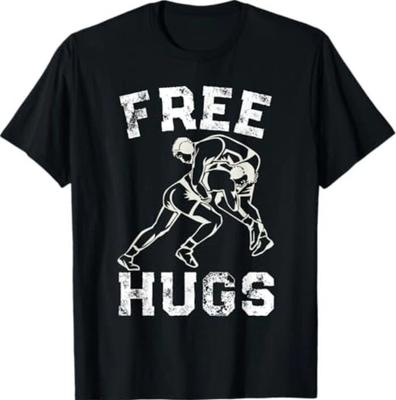 Lustiger Wrestling-Humor Kostenlose Umarmung Wrestler Abgenutztes T-Shirt
